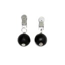 Rimba Nippelklemmen mit Gewicht Schwarz Silber 2 x 150 g