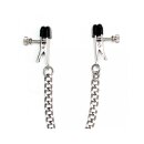 Rimba Nipple Clamps with Chain Black Silver 2 Pieces