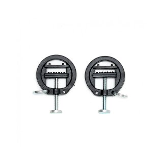 Rimba Nippelklemmen aus Kunststoff mit Schlüsselring Schwarz Silber 2 Stück