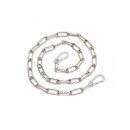Rimba Kette mit 2 Karabinerhaken Silber 100 cm