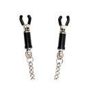 Rimba Nipple Clamps with Chain Silver Black 2 Pieces