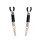 Rimba Nipple Clamps with Chain Silver Black 2 Pieces