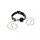Rimba Gag with Silicone Ball and Nipple Clamps Black Silver