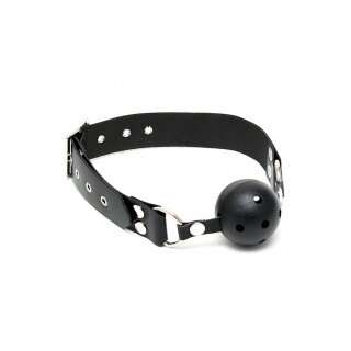 Rimba Ball Gag with Leather Strap Black Ø 4.4 cm