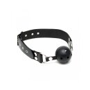 Rimba Ball Gag with Leather Strap Black Ø 4.4 cm