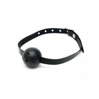 Rimba Ball Gag with Leather Strap Black