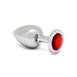 Rimba Anal Plug with Crystal Silver Red Ø 4 cm