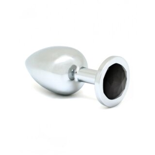 Rimba Anal Plug with Crystal Silver Black Ø 4 cm
