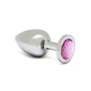 Rimba Analplug mit Kristall Silber Rosa Ø 4 cm