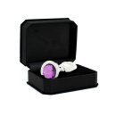 Rimba Analplug mit Kristall Silber Lila Ø 4 cm