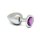 Rimba Anal Plug with Crystal Silver Purple Ø 4 cm