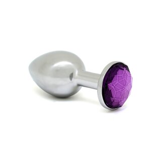 Rimba Anal Plug with Crystal Silver Purple Ø 3 cm