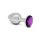 Rimba Anal Plug with Crystal Silver Purple Ø 3 cm