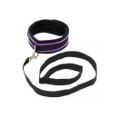 Rimba Weiches Halsband mit Leine Lila Schwarz