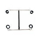 Rimba Spreizstange mit weichen Fesseln Schwarz Silber 50 cm