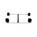 Rimba Spreizstange mit weichen Fesseln Schwarz Silber 50 cm