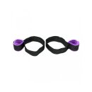 Rimba Soft Bondage Upper Leg to Wrist Cuffs 2-Piece Purple Black