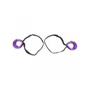 Rimba Soft Bondage Upper Leg to Wrist Cuffs 2-Piece Purple Black