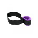 Rimba Soft Bondage Upper Leg to Wrist Cuffs 2-Piece Purple Black