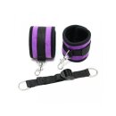 Rimba Soft Bondage Fußfesseln mit Spreizband Lila Schwarz