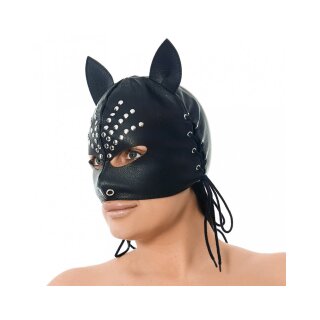Rimba Mask with Ears Decorated with Studs Black