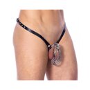 Rimba Chastity Belt with Metal Chastity Cage Black Silver 14 cm Ø 4.7 cm
