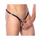 Rimba Chastity Belt with Metal Chastity Cage Black Silver 14 cm Ø 4.7 cm
