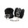 Rimba Padded Handcuffs with Padlock and Fur Black