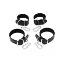 Rimba 4-Piece Hand and Ankle Cuff Set Black Silver