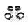 Rimba 4-Piece Hand and Ankle Cuff Set Black Silver