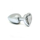 Rimba Anal Plug with Heart-Shaped Base Silver Ø 3 cm