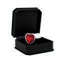 Rimba Anal Plug with Heart-Shaped Base Silver Red Ø 3 cm