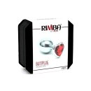 Rimba Anal Plug with Heart-Shaped Base Silver Red Ø 3 cm