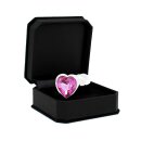Rimba Anal Plug with Heart-Shaped Base Silver Pink Ø 3 cm