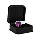 Rimba Anal Plug with Heart-Shaped Base Silver Purple Ø 3 cm