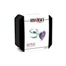 Rimba Anal Plug with Heart-Shaped Base Silver Purple Ø 3 cm
