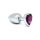 Rimba Anal Plug with Heart-Shaped Base Silver Purple Ø 3 cm