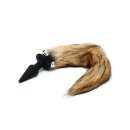 Rimba Silikon Analplug mit Fuchsschwanz Mehrfarbig Ø 3,5 cm