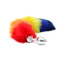 Rimba Anal Plug with Fox Tail Multicolour Ø 3 cm