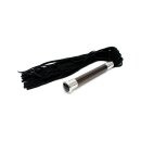 Rimba Suede Flogger with glass handle and crystal 58 cm