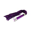 Rimba Suede Flogger with Glass Handle Purple Silver 58 cm