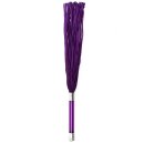Rimba Suede Flogger mit Griff aus Glas Lila Silber 58 cm