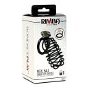 Rimba metal chastity cage with lock black 12 cm
