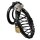 Rimba metal chastity cage with lock black Ø 4.5 cm - 5 cm