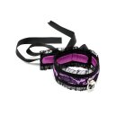 Rimba Satin Look Collar with O-Ring Purple Black One Size