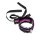 Rimba Satin Look Collar with O-Ring Purple Black One Size