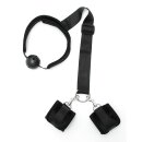 Rimba ball gag with handcuffs black Ø 4.5 cm
