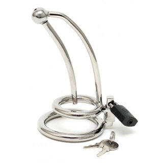 Rimba Penis Lock with Curved Urethral Tube Silver Ø 5 cm