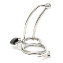 Rimba Penis Lock with Curved Urethral Tube Silver Ø 5 cm