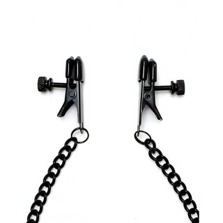 Rimba Adjustable Nipple Clamps with Chain Black